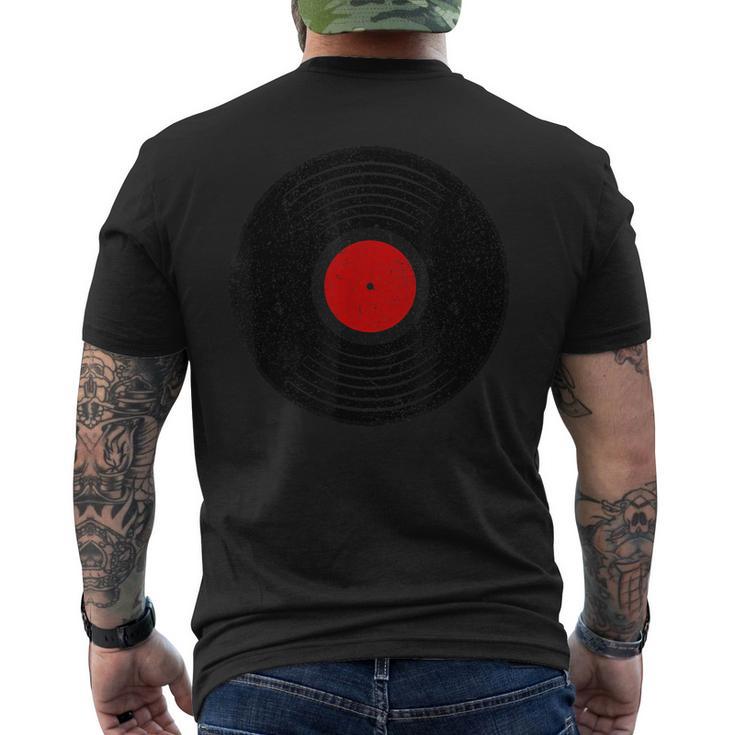 Vintage Vinyl Turntable Record Collector Dj Retro Birthday Men's T-shirt Back Print