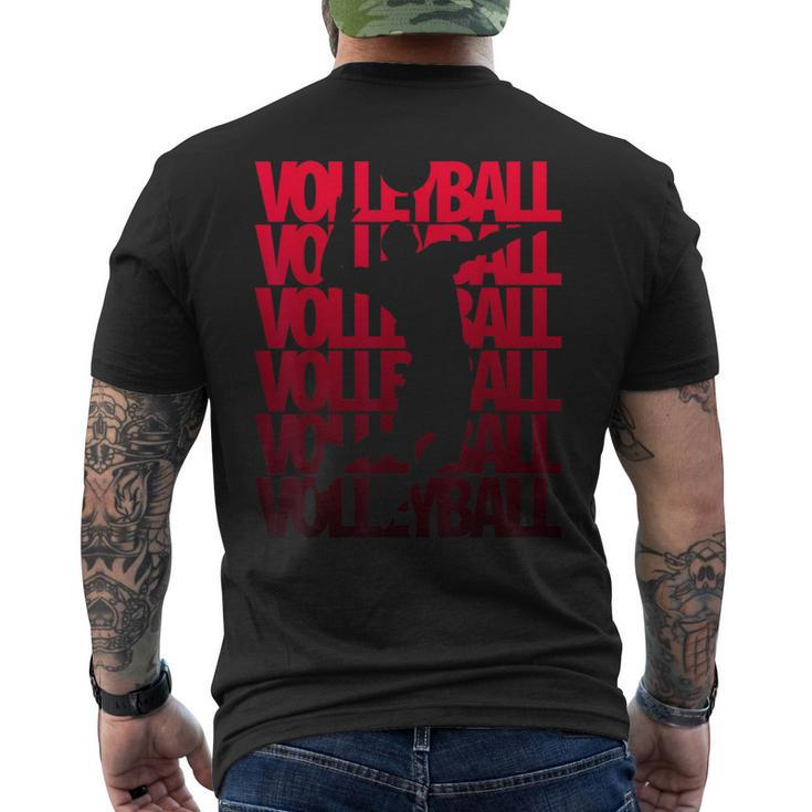 Vintage Volleyballer Evolution Beach Volleyball Player T-Shirt mit Rückendruck