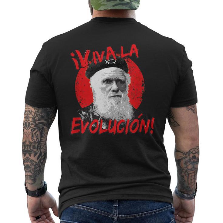 Viva La Evolución Darwin Camiseta Hombre Estampado Espalda