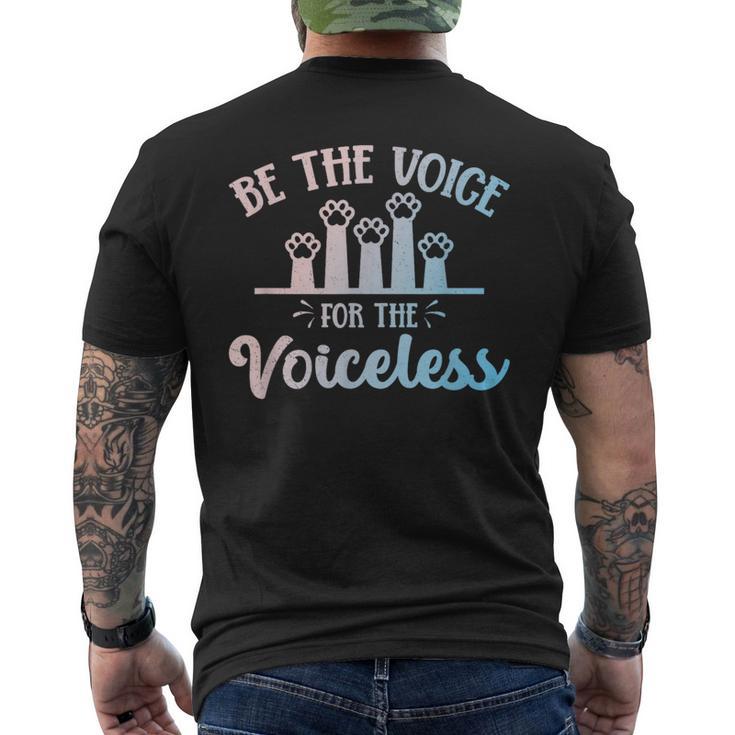 Be The Voice For The Voiceless Animals Rights Rescue Protest Men's T-shirt Back Print