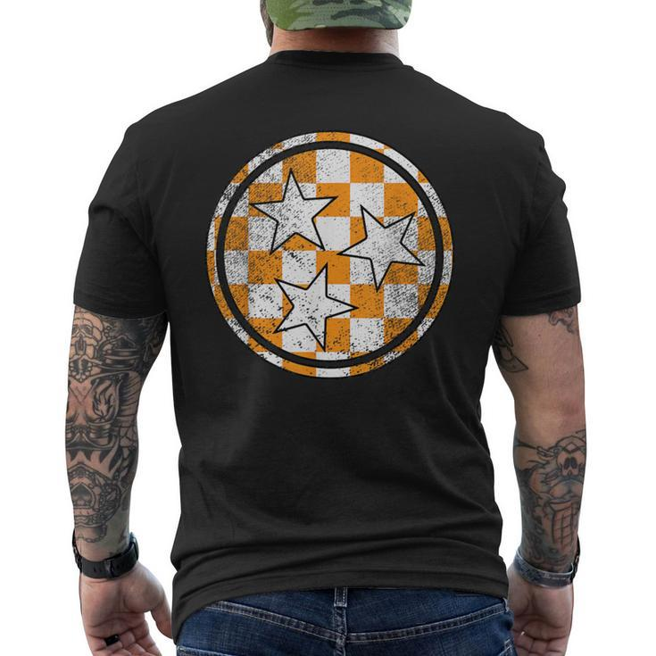 Volunr State Orange And White Checkerboard Tennessee Men's T-shirt Back Print
