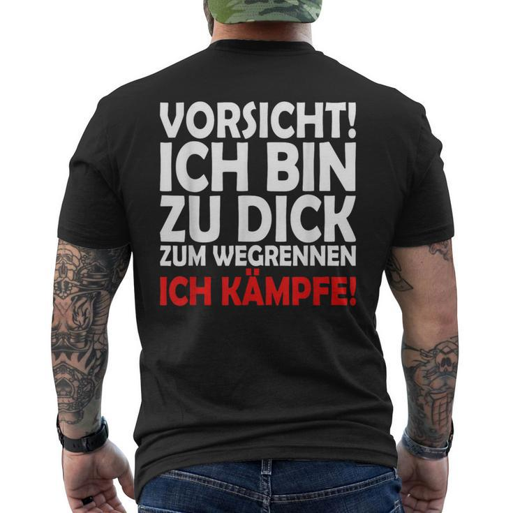 Vorsicht Zu Dick Zum Wegrennen Kurzärmliges Herren-T-Kurzärmliges Herren-T-Shirt, Lustiges Motiv