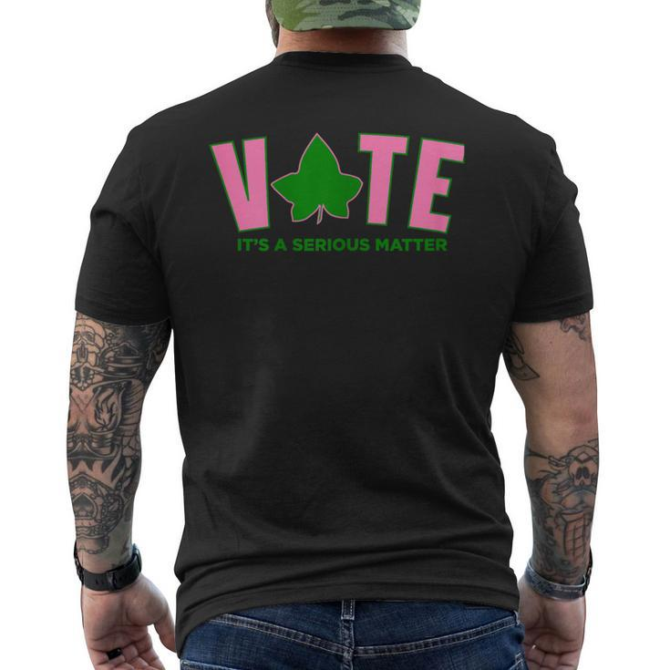 Vote Its A Serious Matter Pink And Green Men's T-shirt Back Print