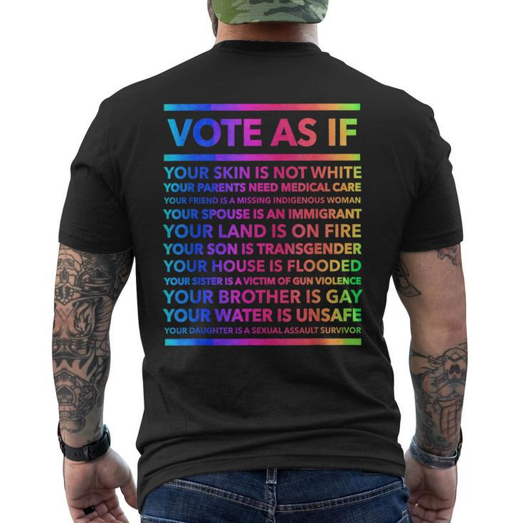 Vote As If Your Skin Is Not White Intersectional Men's T-shirt Back Print