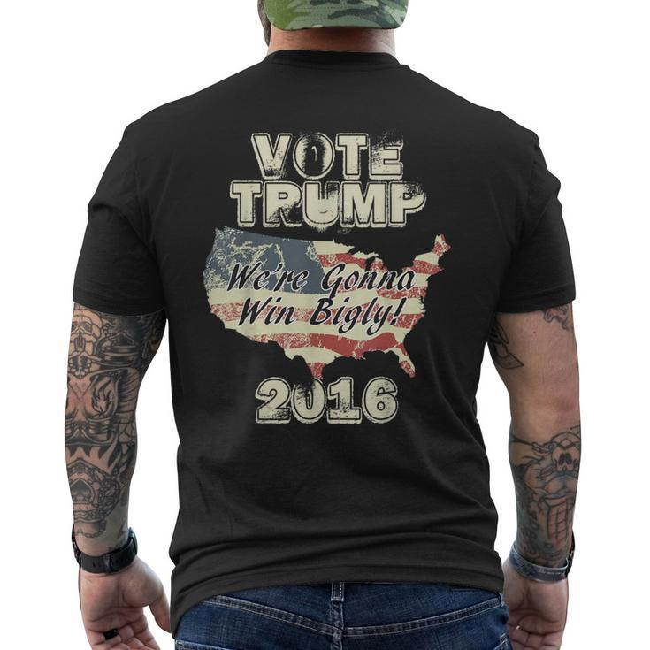 Vote Trump 2016 We're Gonna Win Bigly Retro Vintage Men's T-shirt Back Print