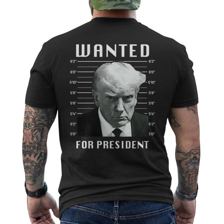 Wanted Trump For President Trump Shot Never Surrender Men's T-shirt Back Print