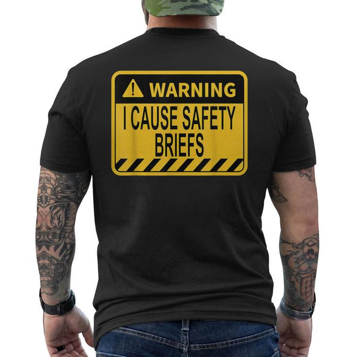 Warning I Cause Safety Briefs Ems Fire Military Men's T-shirt Back Print