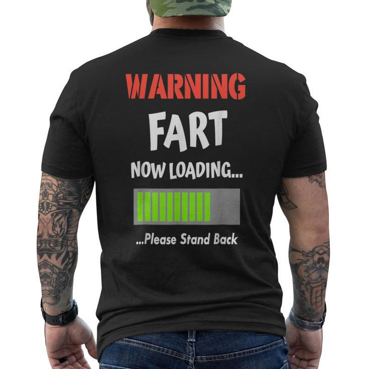 Warning Fart Now Loading Please Stand Back Gag Men's T-shirt Back Print