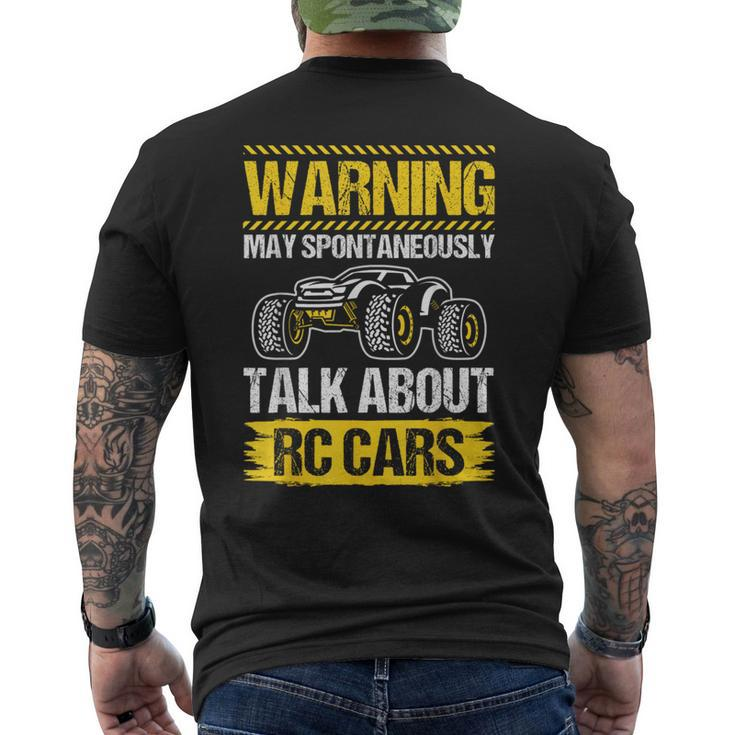 Warning May Spontaneously Talk About Rc Cars Rc Car Lovers Men's T-shirt Back Print