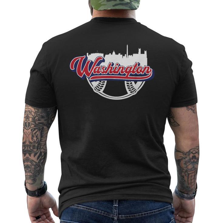 Washington Dc Baseball Downtown City Skyline Fan Men's T-shirt Back Print