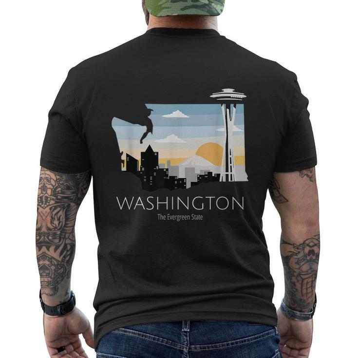 Washington Proud State Motto The Evergreen State Men's T-shirt Back Print