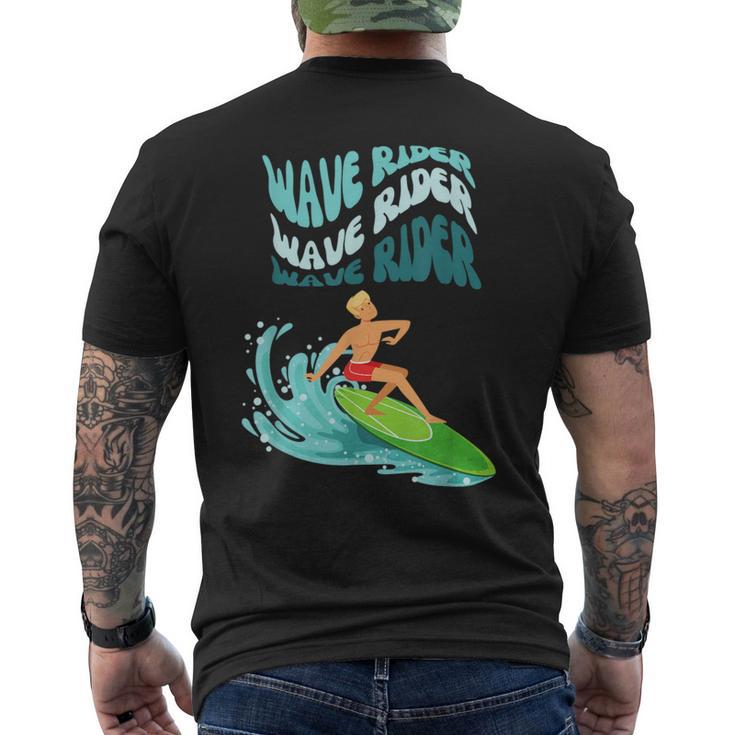 Wave Rider Surf Beach Day Hippie Wavey Retro 70S Surfer Boy Men's T-shirt Back Print