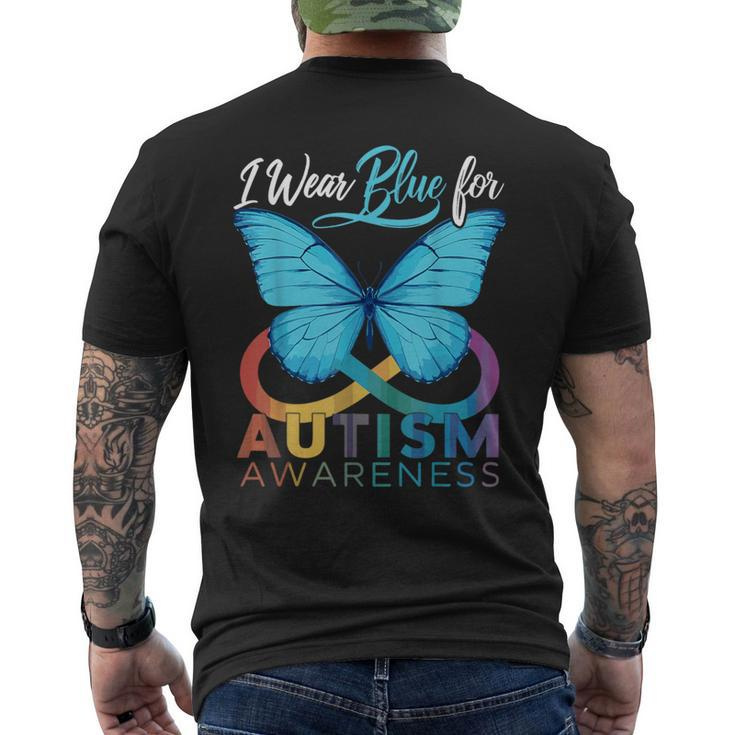I Wear Blue For Autism Awareness Autism Awareness Month Men's T-shirt Back Print