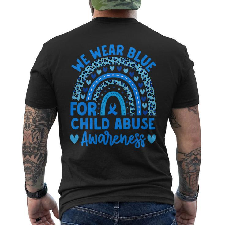We Wear Blue Child Abuse Prevention Child Abuse Awareness Men's T-shirt Back Print
