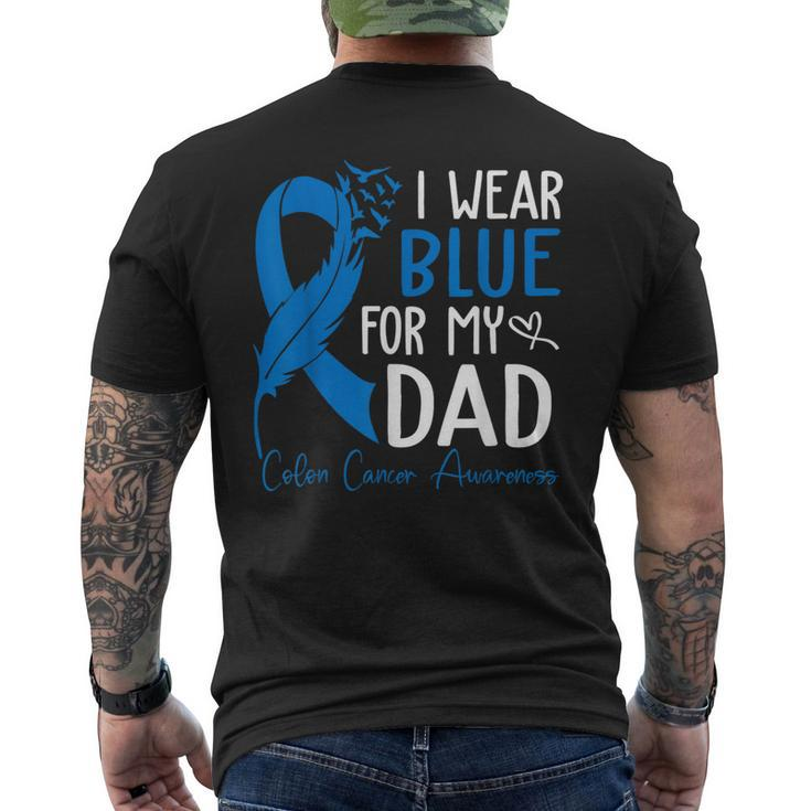 I Wear Blue For My Dad Warrior Colon Cancer Awareness Men's T-shirt Back Print
