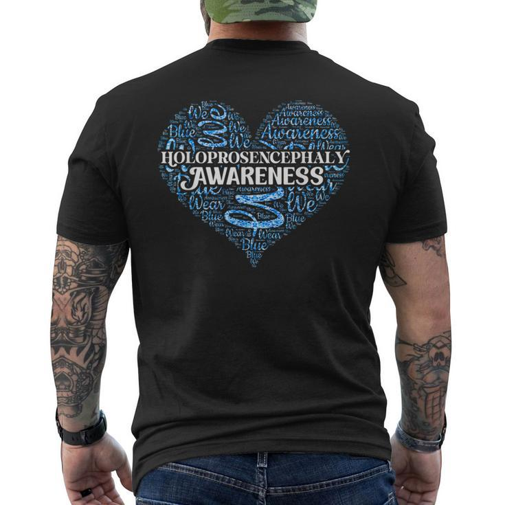 We Wear Blue For Holoprosencephaly Awareness Support Quote Men's T-shirt Back Print