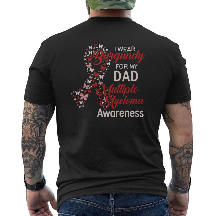 I Wear Burgundy For My Dad Multiple Myeloma Awareness Mens Back Print T-shirt