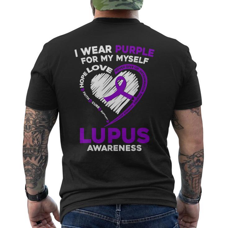 I Wear Purple For Myself Lupus Awareness Purple Ribbon Men's T-shirt Back Print