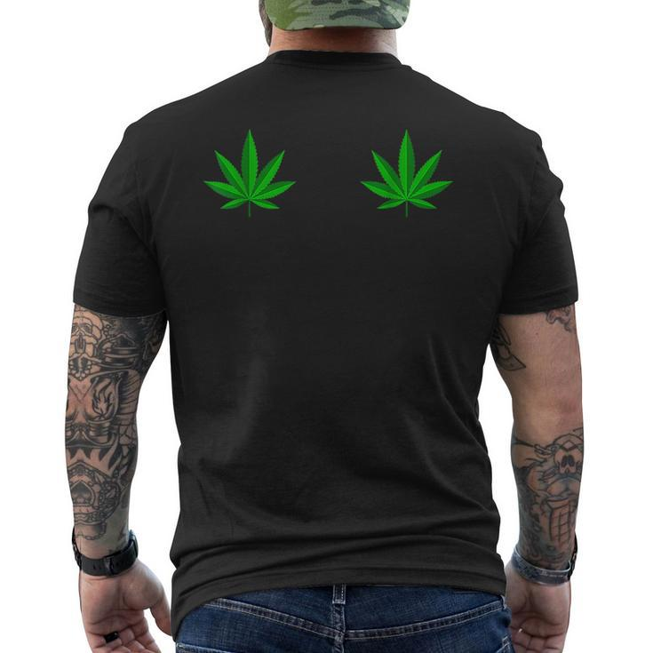 Weed Green Boobs Cannabis Stoner 420 Marijuana Woman Men's T-shirt Back Print