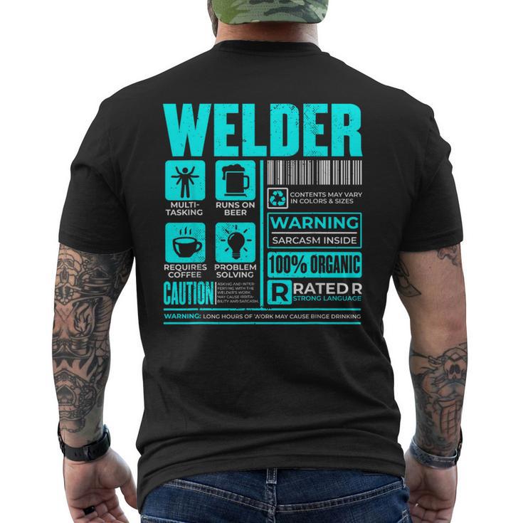 Welder Definition For Welders Tig Welding Arc Welding Men's T-shirt Back Print