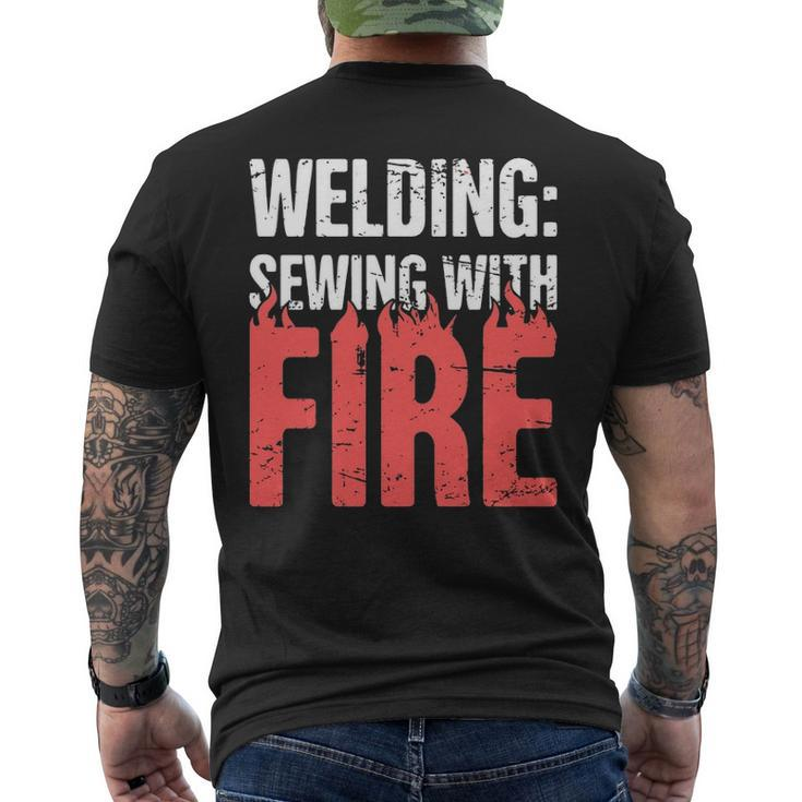 Welding Sewing With Fire Men's T-shirt Back Print