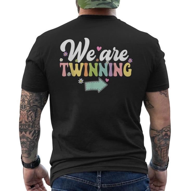 We're Twinning With My Bestie Twin Day Spirit Week Retro 70S Men's T-shirt Back Print