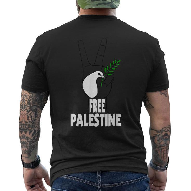 West Bank Middle East Peace Dove Olive Branch Free Palestine Men's T-shirt Back Print