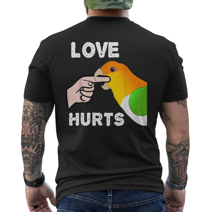 White Bellied Caique Parrot Love Hurts Men's T-shirt Back Print