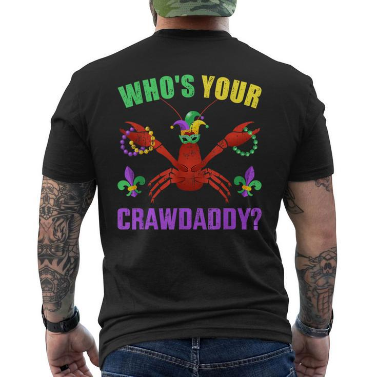 Who's Your Crawdaddy With Beads For Mardi Gras Carnival Men's T-shirt Back Print