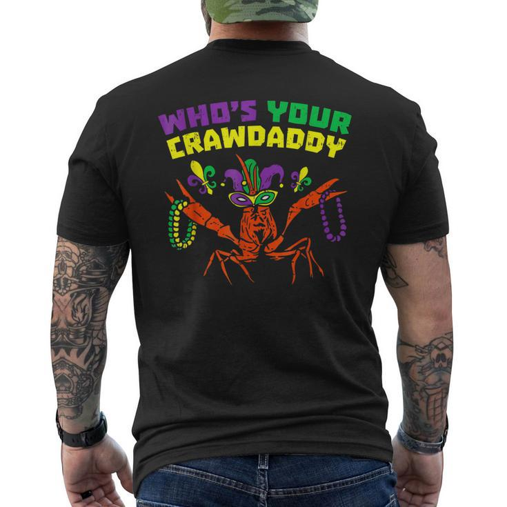 Who's Your Crawdaddy Crawfish Jester Beads Mardi Gras V2 Mens Back Print T-shirt