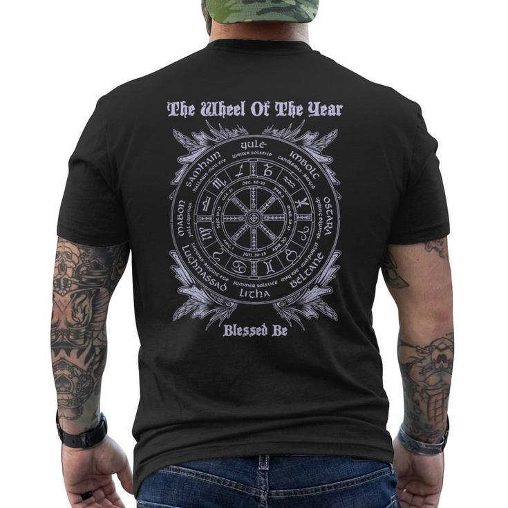 Wicca Wheel Of The Year T Blessed Be T Men's T-shirt Back Print
