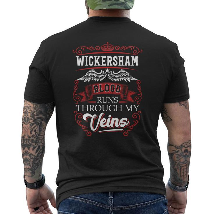 Wickersham Blood Runs Through My Veins Mens Back Print T-shirt