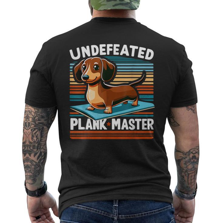 Wiener Dog Sports Lover Undefeated Plank Master Dachshund Men's T-shirt Back Print