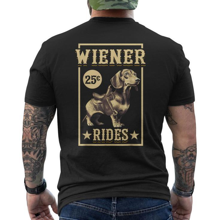 Wiener Rides Dachshund Lover Doxie Weiner Weenie Dog Owner Men's T-shirt Back Print