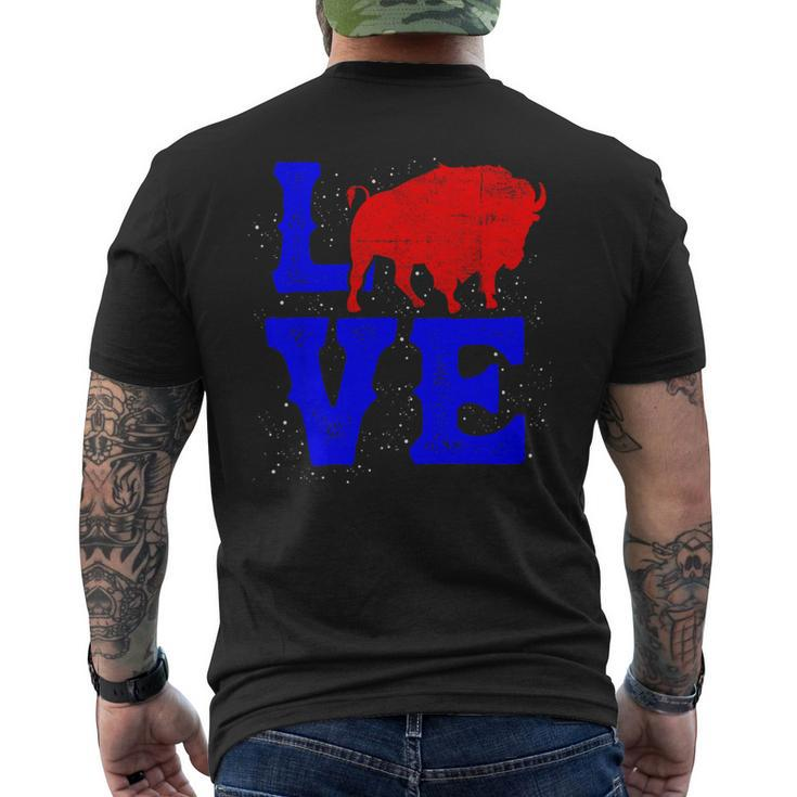 Wild American Bison Lover Valentines Day Love Buffalo Men's T-shirt Back Print