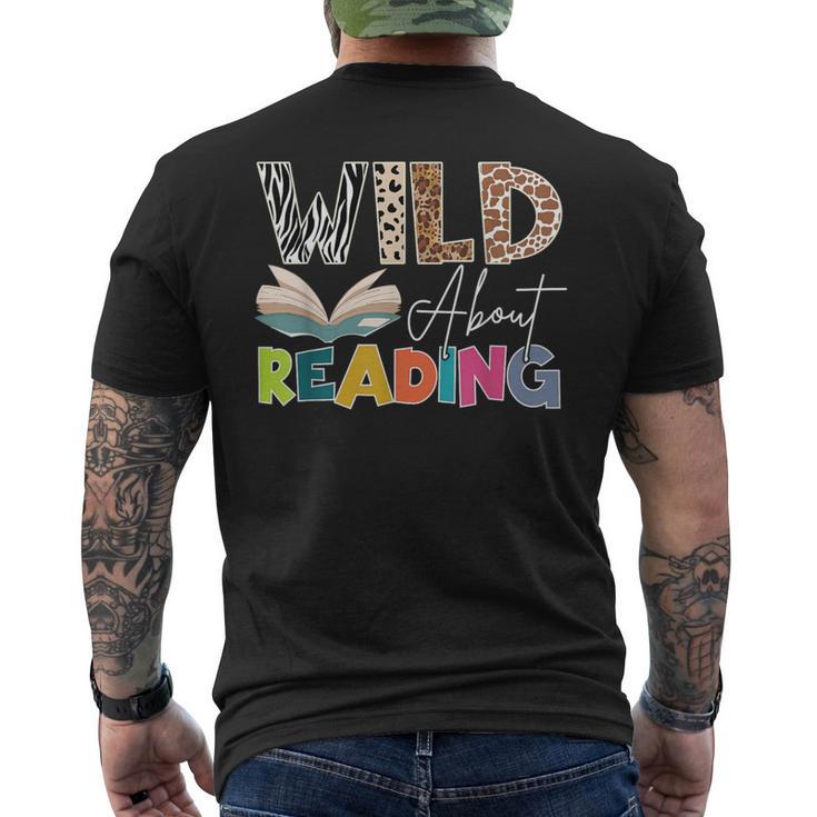 Wild About Reading Reading Books & Bookworm For Book Reader Men's T-shirt Back Print