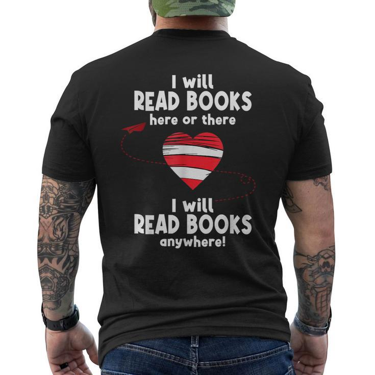 I Will Read Books Here And There I Will Read Books Anywhere Men's T-shirt Back Print