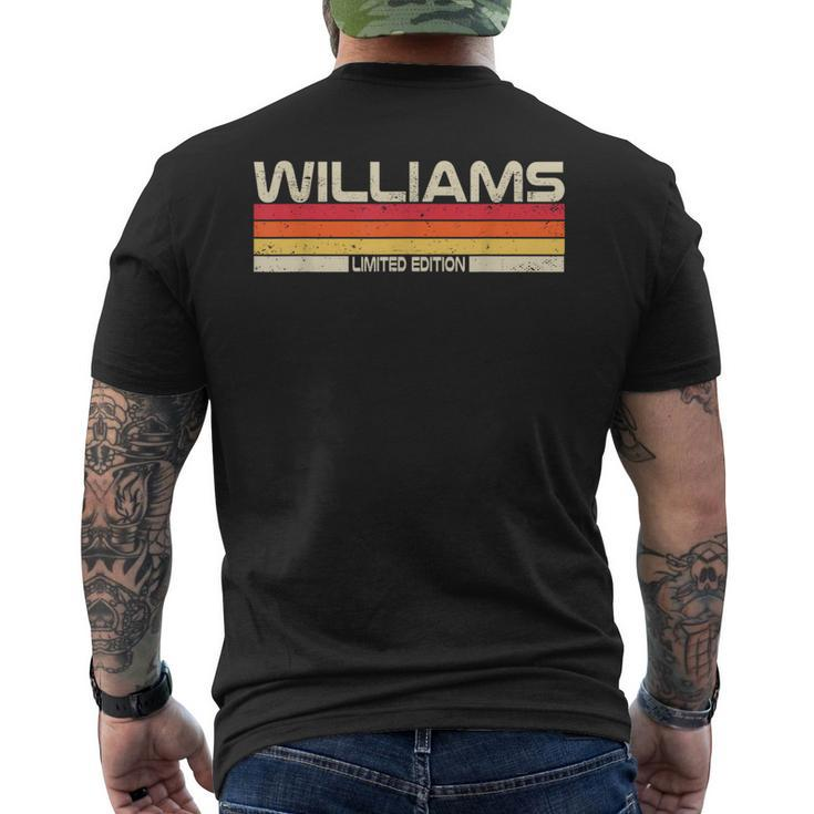 Williams Surname Birthday Family Reunion 80S 90S Sunset Men's T-shirt Back Print