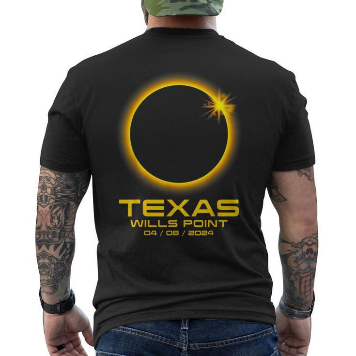 Wills Point Texas Tx Total Solar Eclipse 2024 Men's T-shirt Back Print