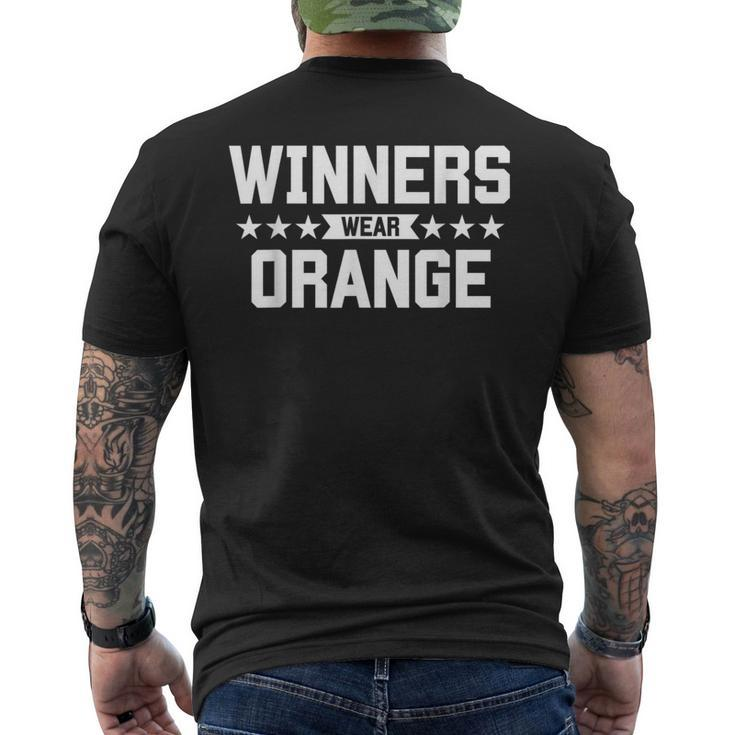 Winners Wear Orange Summer Camp Game Team Winners Retro Men's T-shirt Back Print