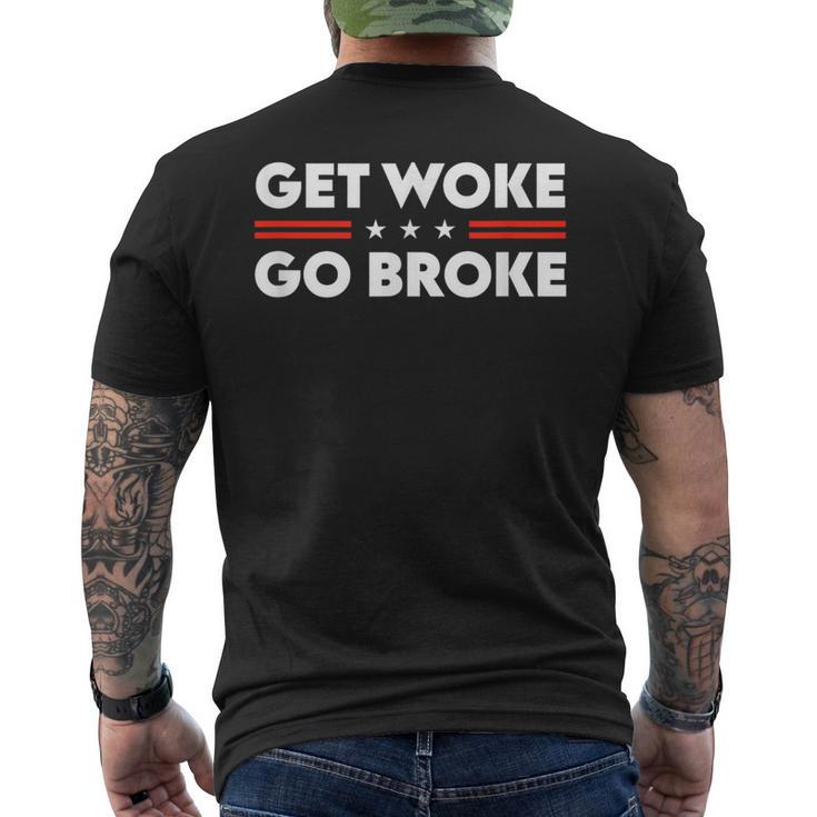 Get Woke Go Broke Unwoke Meme S T-Shirt mit Rückendruck