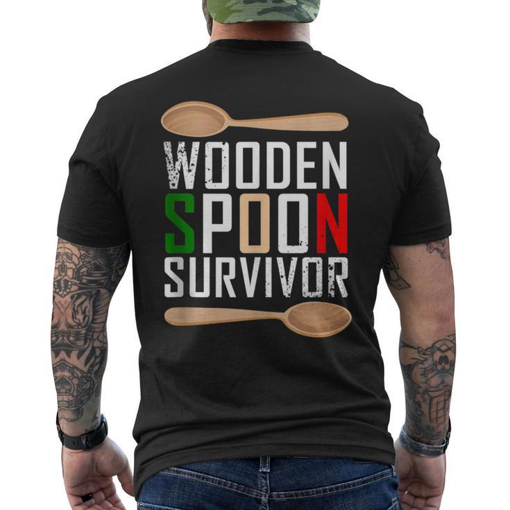 Wooden Spoon Survivor Native Italian Joke Men's T-shirt Back Print