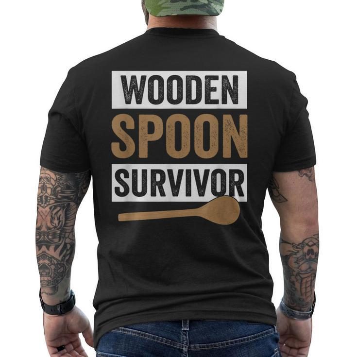 Wooden Spoon Survivor Vintage Humor Discipline Quote Men's T-shirt Back Print