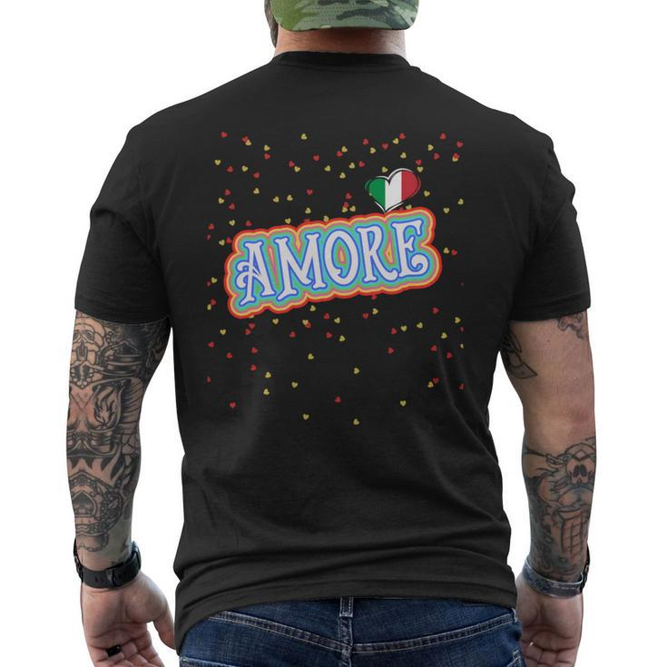 The Word Amore Heart In The Italian Flag Color For Tourists Men's T-shirt Back Print