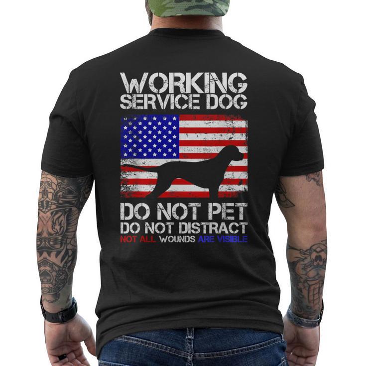 Working Service Dog Assistant Support Ptsd Veteran Men's T-shirt Back Print