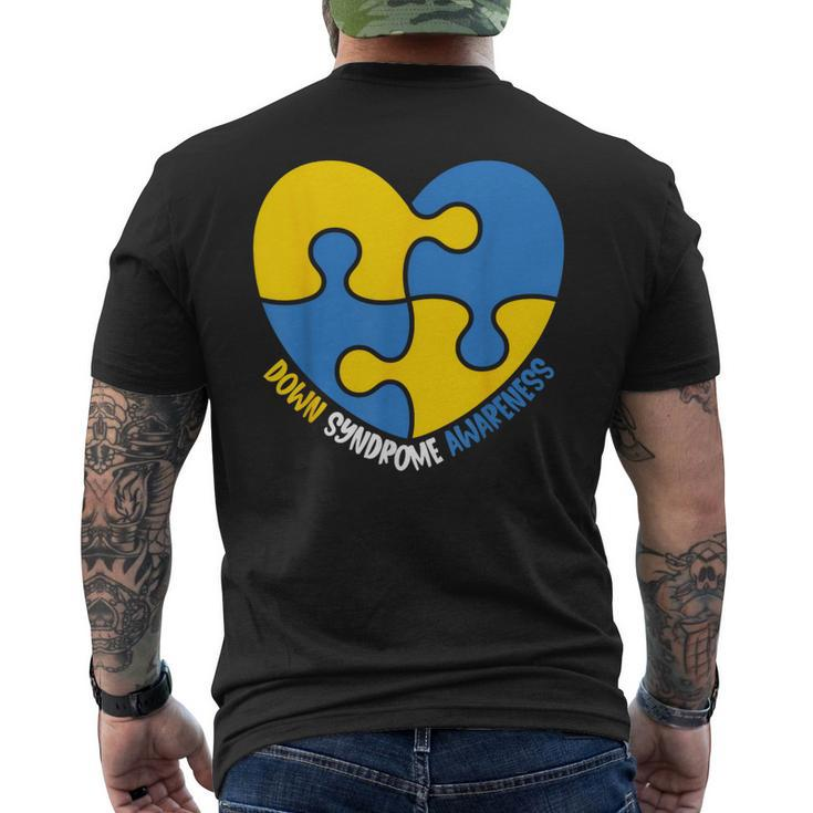 World Down Syndrome Awareness Day T21 Heart Men's T-shirt Back Print