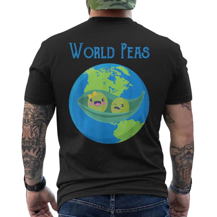 World Peas Peace Give Peas A Chance T Earth Day Men's T-shirt Back Print