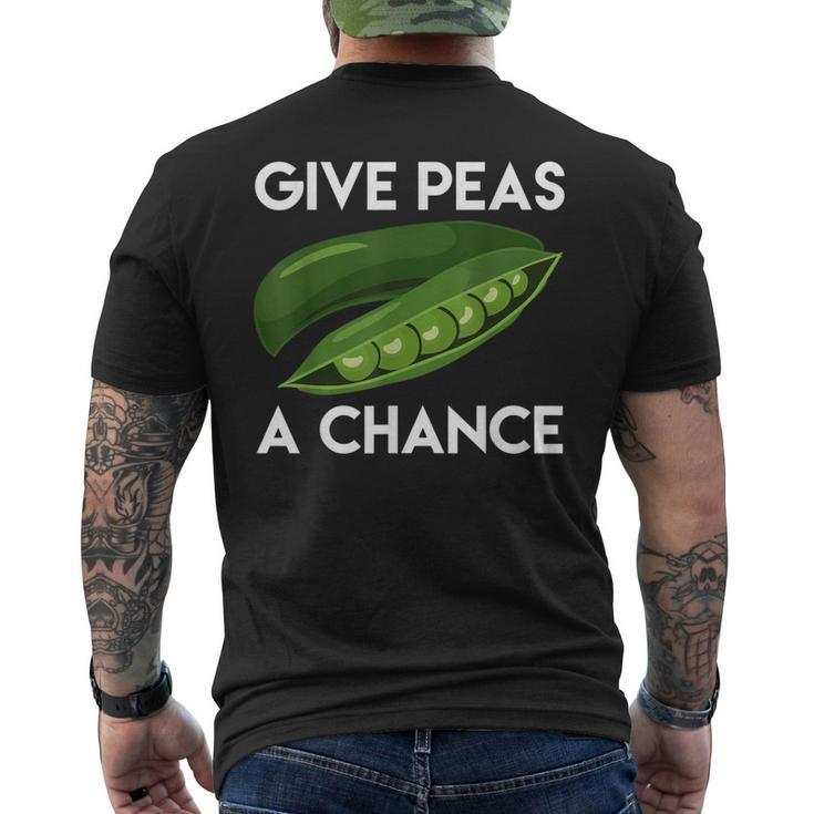 World PeasPeace Give Peas A ChanceEarth Day Men's T-shirt Back Print