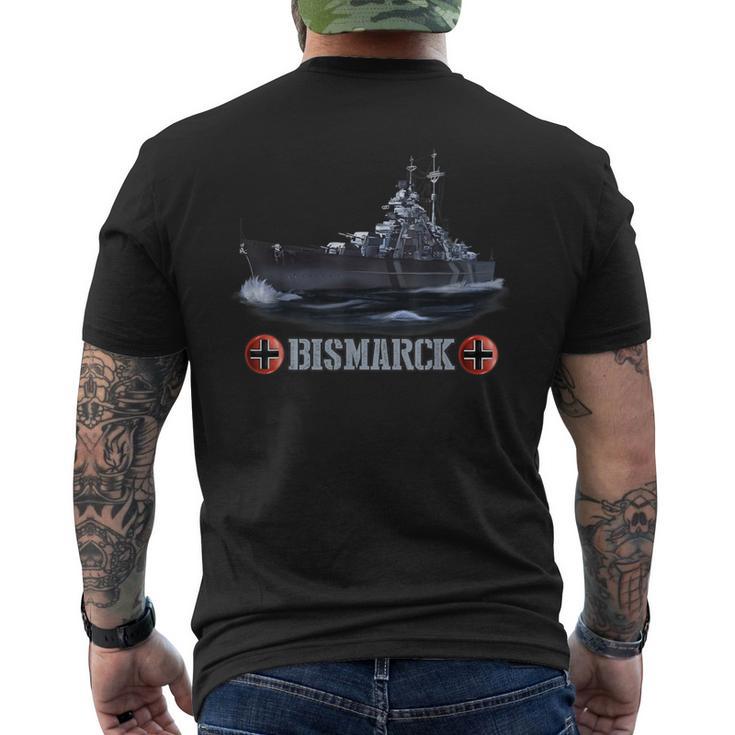 World War 2 German Navy Bismarck Battleship Men's T-shirt Back Print