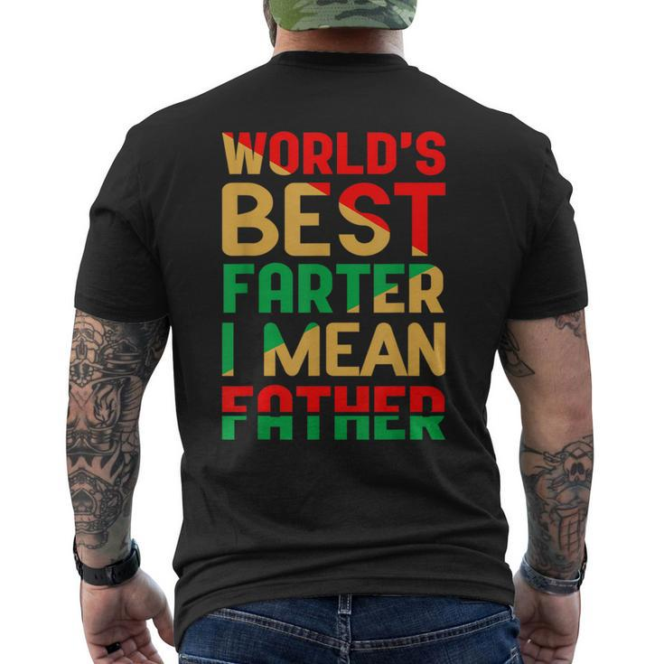 Worlds Best Farter I Mean Father Fathers Day Black Dad Men's T-shirt Back Print